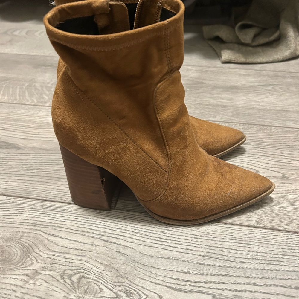 Women's Steve Madden Tan Suede Boots - Picture 3 of 5